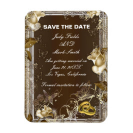 Rustikale Elegance White Rose speichern das Date M Magnet
