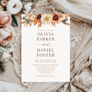 Rustikale Elegant Fall Floral Wedding Einladung