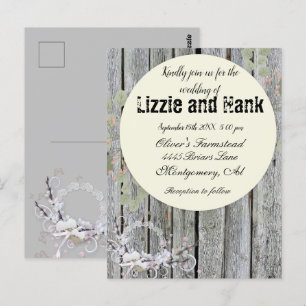 Rustikale Elegant Floral Wedding Postkarte