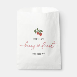 Rustikale Elegant Girl's Berry Erster Geburtstag P Geschenktütchen