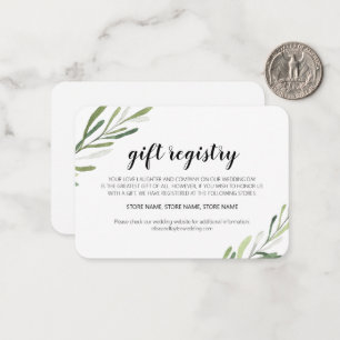 Rustikale Elegant Greenerity Gift Registrierungska Mitteilungskarte