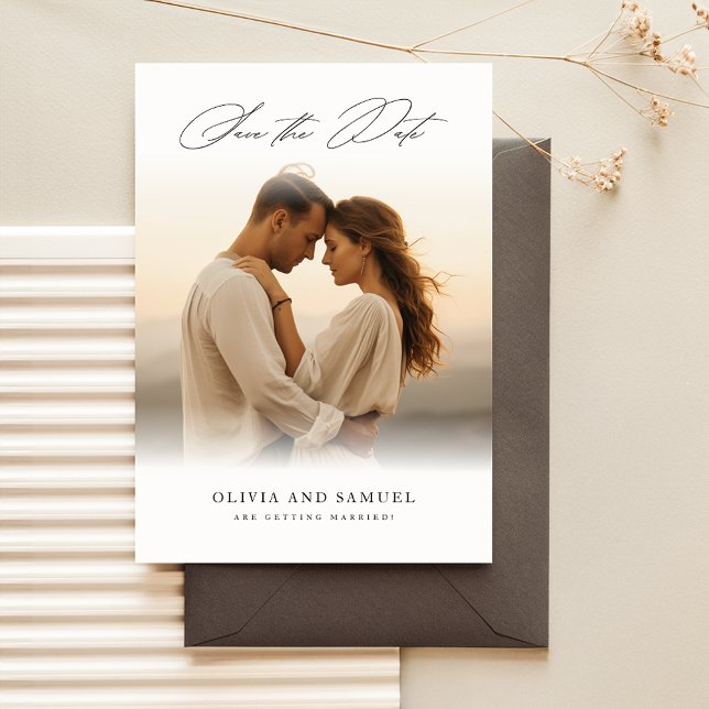 Rustikale Elegant Luxury Foto Hochzeit retten das  Einladung (Von Creator hochgeladen)