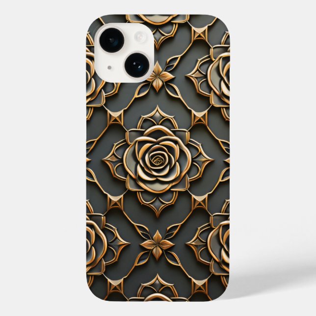 Rustikale Elegant Metallische Rose Case-Mate iPhone Hülle (Rückseite)