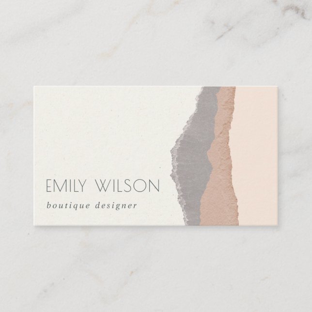 Rustikale Elegant Pastel Blush Kraft Gebirgswellen Visitenkarte (Vorderseite)