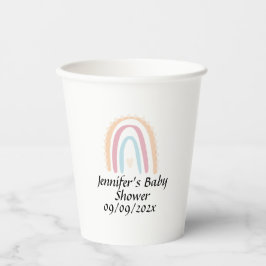 Rustikale Elegant Rainbow Baby Shower Gender-neutr Pappbecher