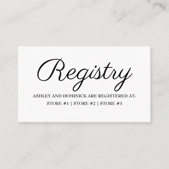 Rustikale Elegant Wedding Registry Enclosure Card Begleitkarte (Vorderseite)