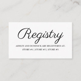 Rustikale Elegant Wedding Registry Enclosure Card Begleitkarte