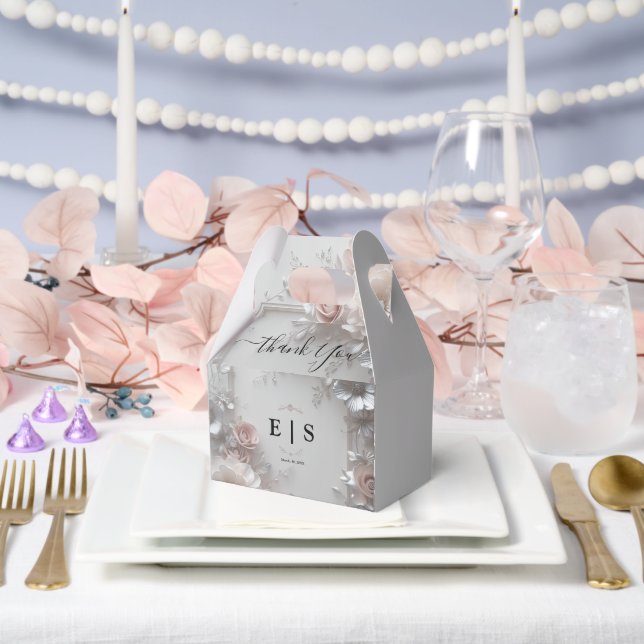 Rustikale, elegante 3D-Blumenhochzeit Geschenkschachtel (Hochzeit)