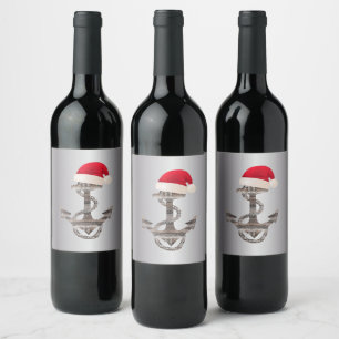 rustikale, elegante ANCHOR + Silbergradität   Weinetikett