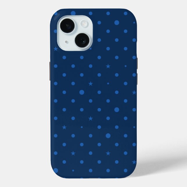 Rustikale elegante blaue und schwarze Sterne Case-Mate iPhone Hülle (Rückseite)