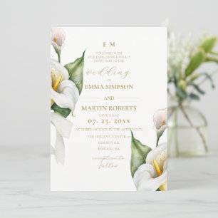 Rustikale elegante Blumen Hochzeit Calla Einladung