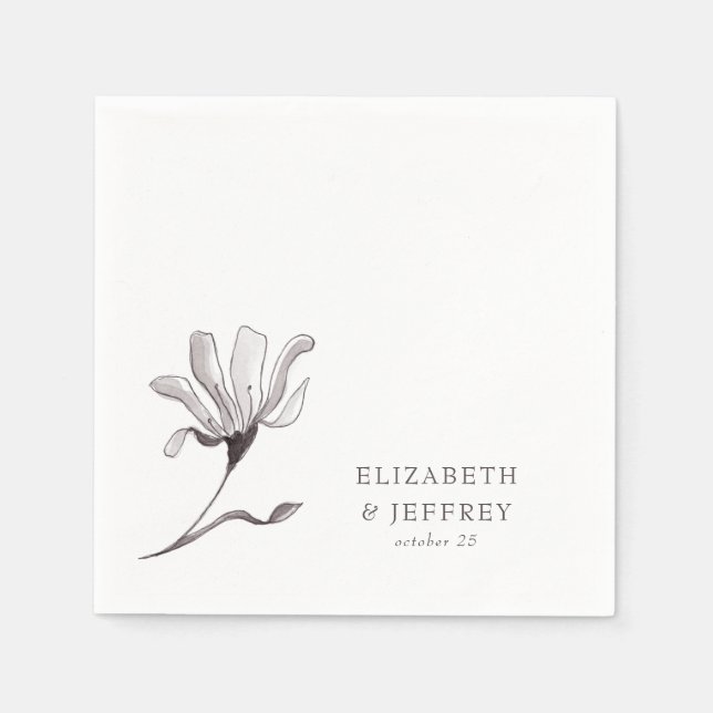 Rustikale Elegante Blumenzettelhochzeit Serviette (Vorderseite)