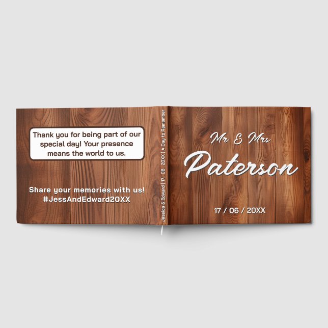 Rustikale, elegante Country Wedding Gästebuch (Voll)