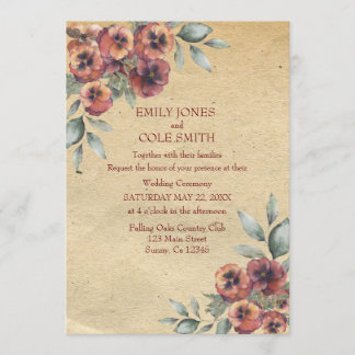 Rustikale elegante Florale Hochzeitseinladung Einladung