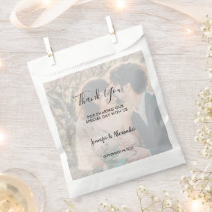 Rustikale elegante Foto-Hochzeit Danke Geschenktütchen