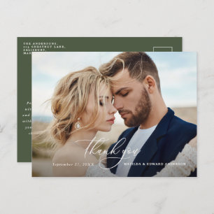 Rustikale elegante Hochzeit danke botanisch Einladungspostkarte