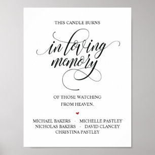 Rustikale elegante Hochzeit Gedenktisch Kerzen Sch Poster