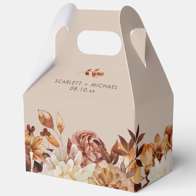 Rustikale Elegante Hochzeit im Herbst Geschenkschachtel (Rustic Elegant Watercolor Fall Leaves Wedding Favor Boxes by Painted Paperie
)