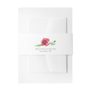 Rustikale elegante Hochzeit mit rotem Poppy Einladungsbanderole