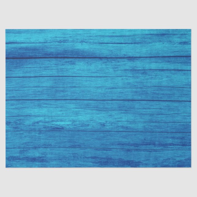 Rustikale Elegante Hütte Texture Blue Wood Grain Seidenpapier (Vorderseite)
