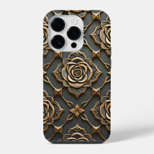 Rustikale Elegante Metallische Rose iPhone 14 Pro Hülle