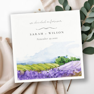 Rustikale Elegante Wasserfarben Lavendelfelder Hoc Serviette