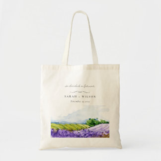 Rustikale Elegante Wasserfarben Lavendelfelder Hoc Tragetasche