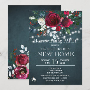 Rustikale elegante Weihnachts-Housewarming-Party Einladung