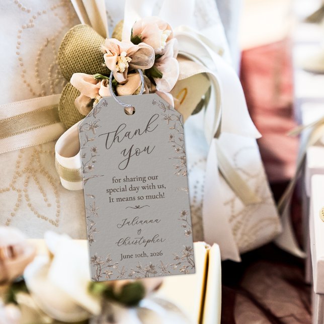 Rustikale Elegante Wildblumen Script-Gastgeschenk  Geschenkanhänger (Von Creator hochgeladen)
