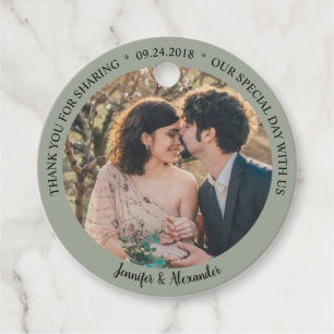 Rustikale Eleganz danke Foto Country Hochzeit Geschenkanhänger