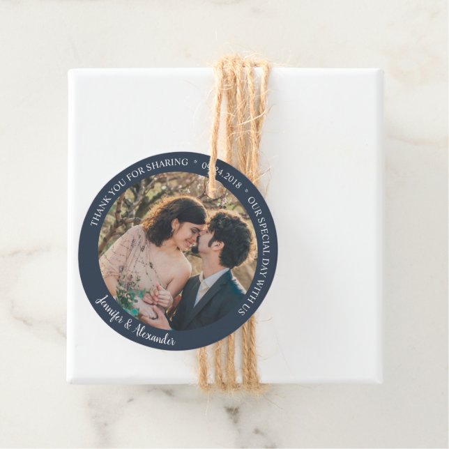 Rustikale Eleganz danke Foto Country Hochzeit Geschenkanhänger (Beispiel)