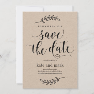 Rustikale Eleganz Hochzeit Save The Date Karte Kra