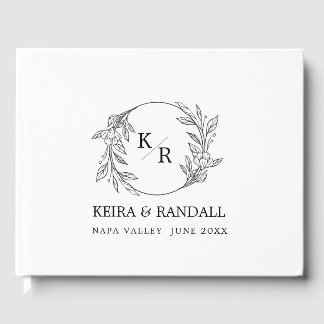 Rustikale Eleganz: Natürliche Blütenpflanzen und T Gästebuch