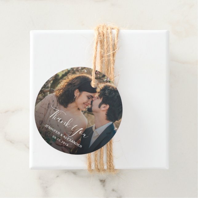 Rustikale Eleganz Vielen Dank Foto Country Hochzei Geschenkanhänger (Beispiel)