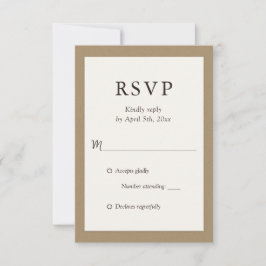 Rustikale Elfenbein-Kraft-Papier-Hochzeitskarten RSVP Karte