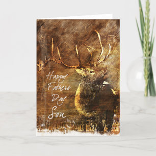 Rustikale Elk Sons Vatertag Card Karte