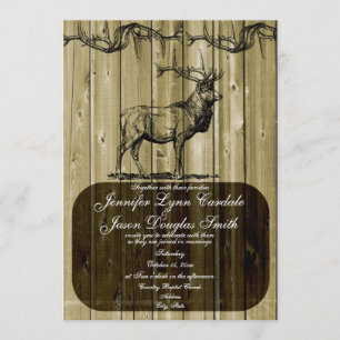 Rustikale Elk Wildlife Hunting Wedding Einladungen
