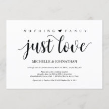 Rustikale Elopement Empfang Einladungskarte