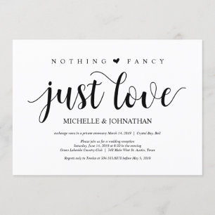 Rustikale Elopement Empfang Einladungskarte Einladung