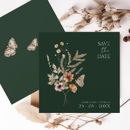 Rustikale Emerald Green Fall Wildblumen Hochzeit Save The Date