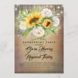 Rustikale Engagement-Partei für Sonnenblumen und W Einladung
