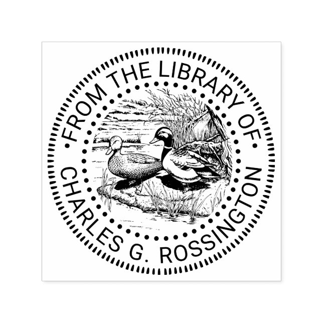 Rustikale Enten an der Wasserkante Buchname Permastempel (Design)