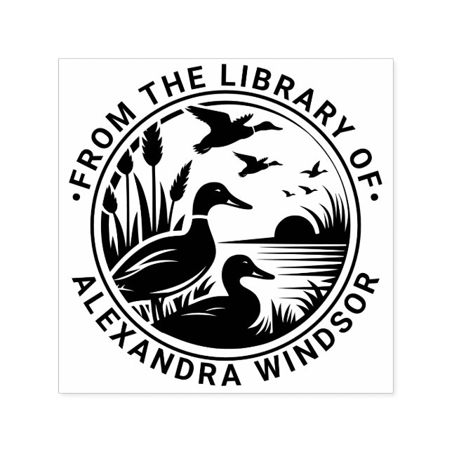 Rustikale Enten in der Bibliothek Reeds Buchname Permastempel (Design)
