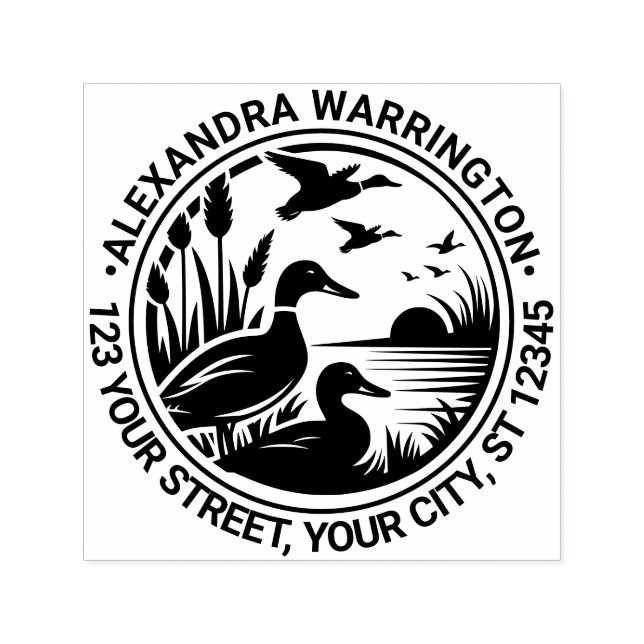 Rustikale Enten: Rücksendeadresse von Schildkröten Permastempel (Design)