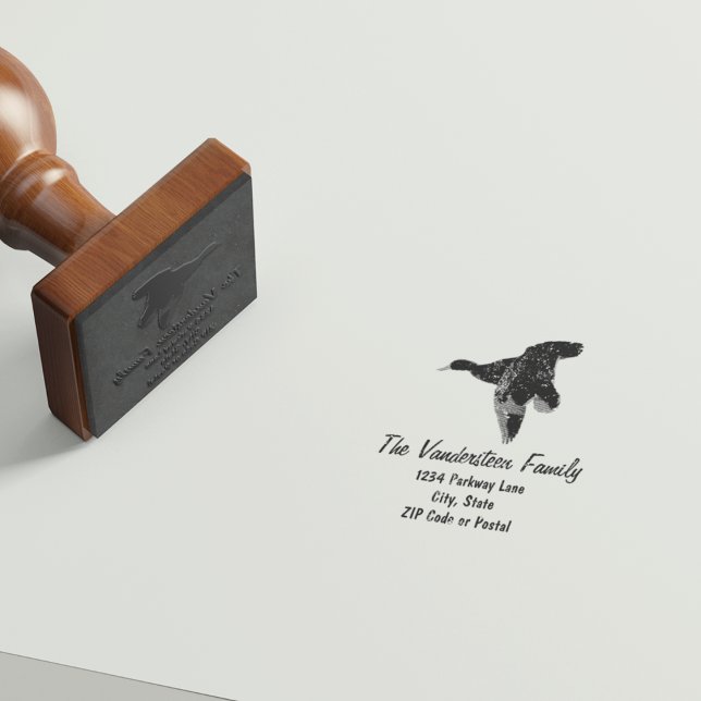 Rustikale Entenjagd Familienname Rückkehr Briefmar Gummistempel (Von Creator hochgeladen)