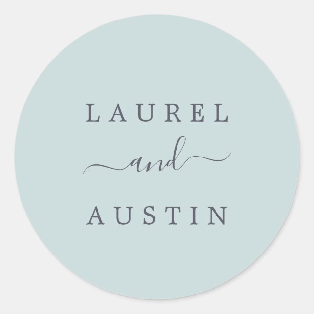 Rustikale Erde | Minze Hochzeiten Umschlag Aufkleb Runder Aufkleber (Vorderseite)