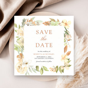 Rustikale Erdig-Weiche Pfirsich-Blumenhochzeit Save The Date