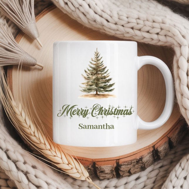 Rustikale, erdige skandinavische Kunst, benutzerde Kaffeetasse (Rustic earthy Scandinavian art custom name christmas mug

)