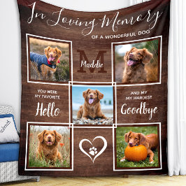 Rustikale Erinnerung an 5-Foto-Haustiere Fleecedecke