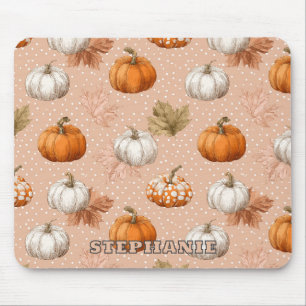 Rustikale Ernte Herbst - Pumpkins & Blätter Mousepad